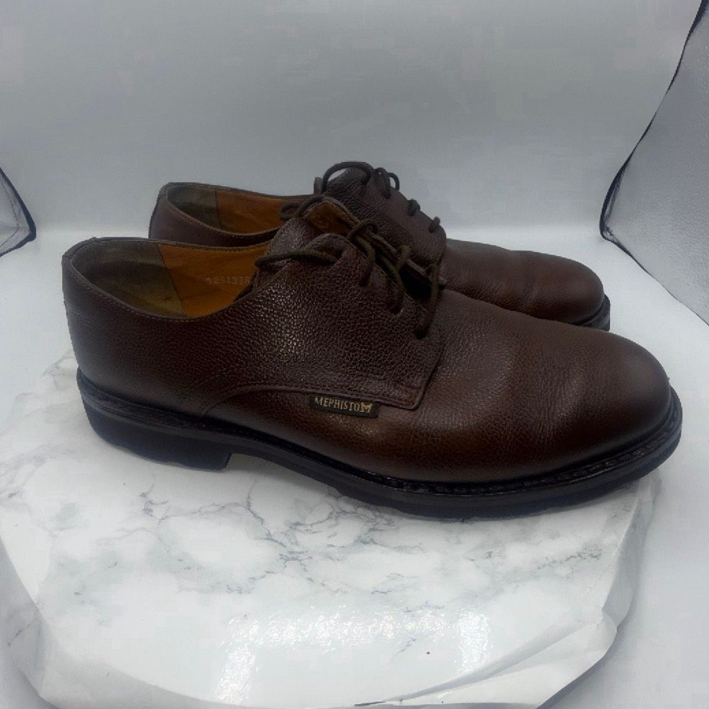 Mephisto Chestnut Brown Leather Marlon Oxford Shoes-10.5